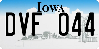 IA license plate DVF044