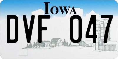 IA license plate DVF047