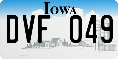 IA license plate DVF049
