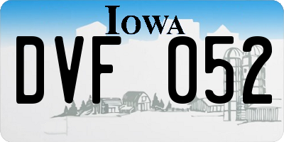 IA license plate DVF052