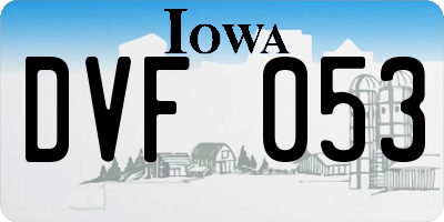 IA license plate DVF053