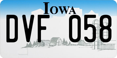 IA license plate DVF058