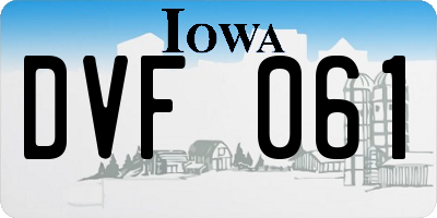 IA license plate DVF061