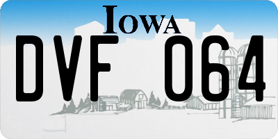 IA license plate DVF064