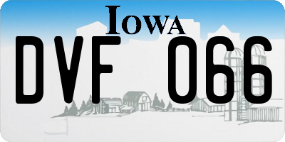 IA license plate DVF066