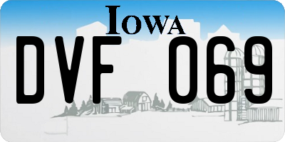 IA license plate DVF069