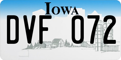 IA license plate DVF072