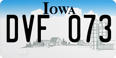 IA license plate DVF073