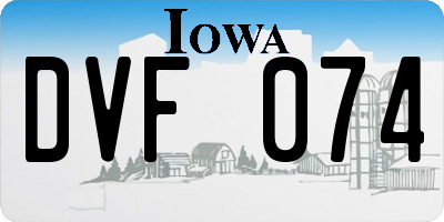 IA license plate DVF074