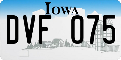 IA license plate DVF075