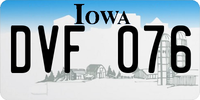 IA license plate DVF076