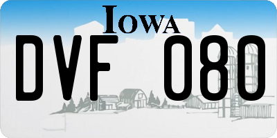 IA license plate DVF080