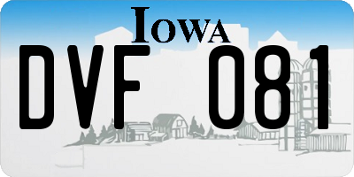 IA license plate DVF081