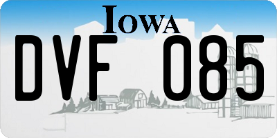 IA license plate DVF085