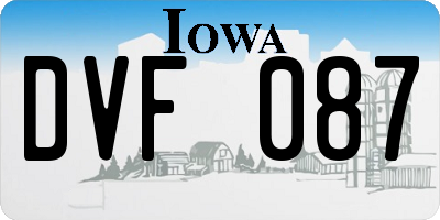 IA license plate DVF087