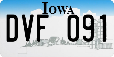 IA license plate DVF091