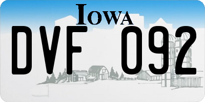 IA license plate DVF092
