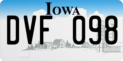 IA license plate DVF098