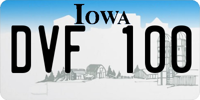 IA license plate DVF100