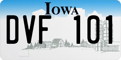 IA license plate DVF101