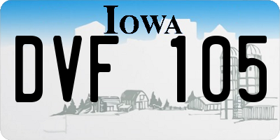 IA license plate DVF105