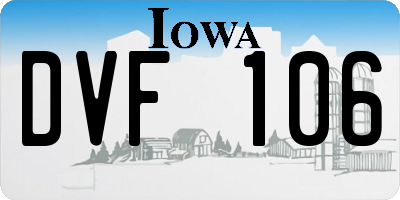 IA license plate DVF106