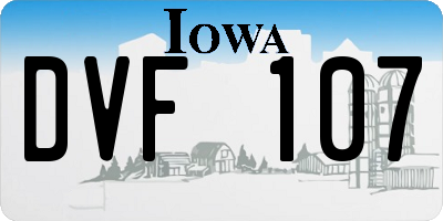 IA license plate DVF107