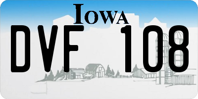 IA license plate DVF108