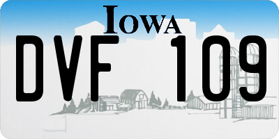IA license plate DVF109