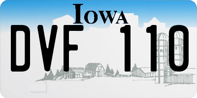 IA license plate DVF110