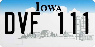 IA license plate DVF111