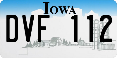 IA license plate DVF112