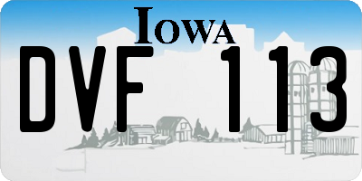IA license plate DVF113