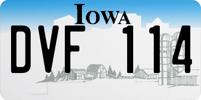 IA license plate DVF114