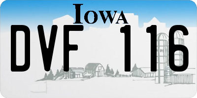 IA license plate DVF116