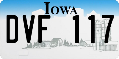 IA license plate DVF117