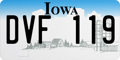 IA license plate DVF119