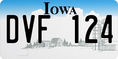 IA license plate DVF124