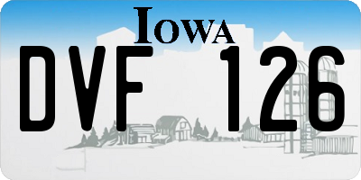 IA license plate DVF126