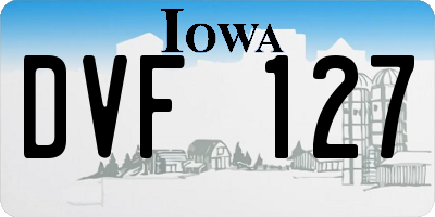 IA license plate DVF127