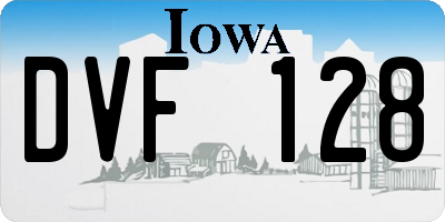 IA license plate DVF128