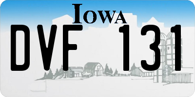 IA license plate DVF131