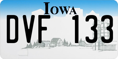 IA license plate DVF133