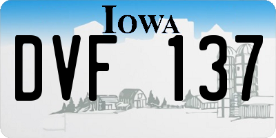 IA license plate DVF137