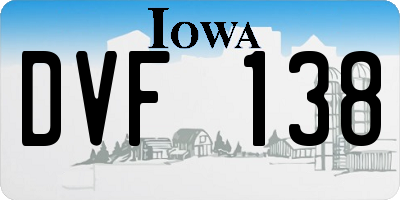 IA license plate DVF138