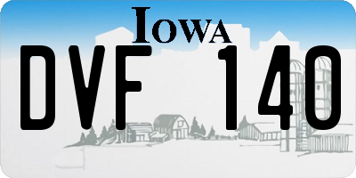 IA license plate DVF140