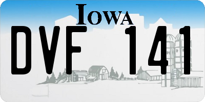 IA license plate DVF141