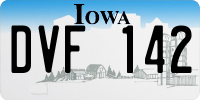 IA license plate DVF142