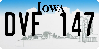 IA license plate DVF147