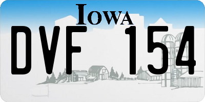 IA license plate DVF154